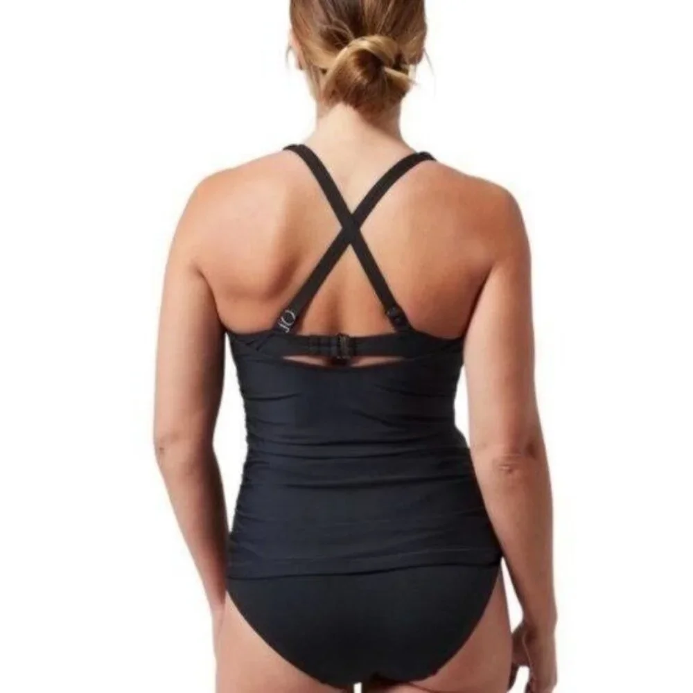 Athleta‎ Square Neck Bra Cup Swim Tankini Black UPF 50+ Beach Vacation